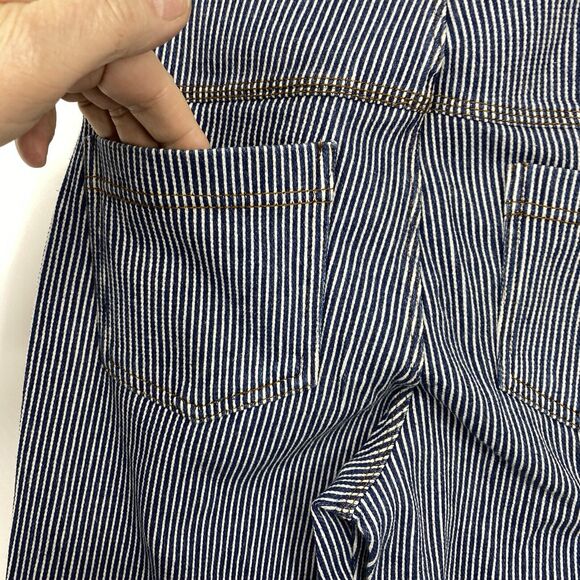 Lysse Leggings Pants Women Size XS Blue Railroad Stripe Slimming Pull on - Picture 9 of 12
